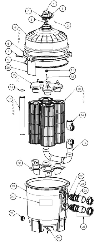 425 Sq Ft Swimclear Multi Element Cartridge Filter