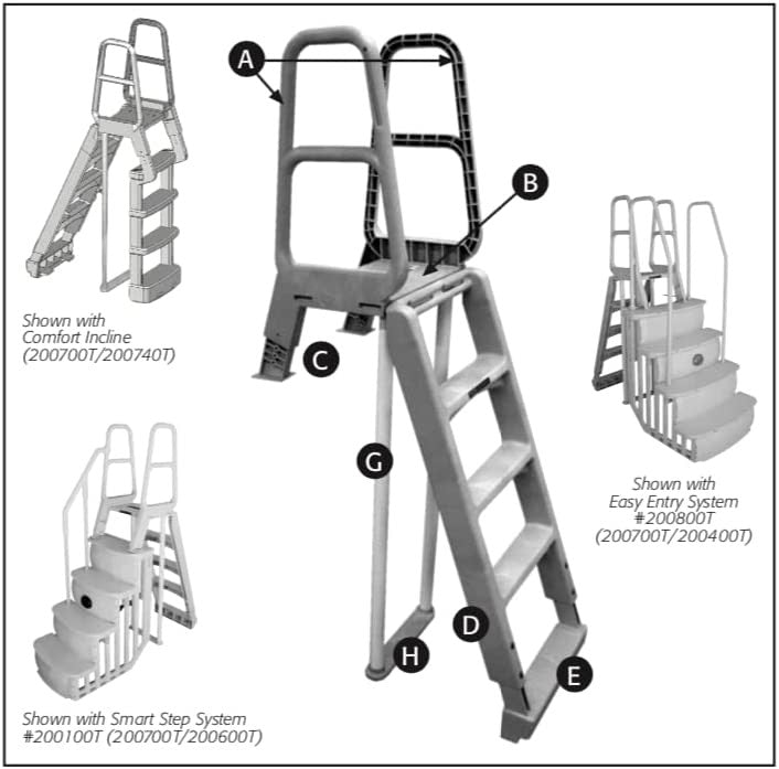 Main Access Durable Smart Choice Ladder for Above Ground Swimming Pools, 200700T