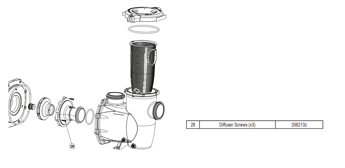 Intellipro 3Hp Pump Parts And Accessories - Pentair Diffuser Screws (3 Pack) || 356213Z